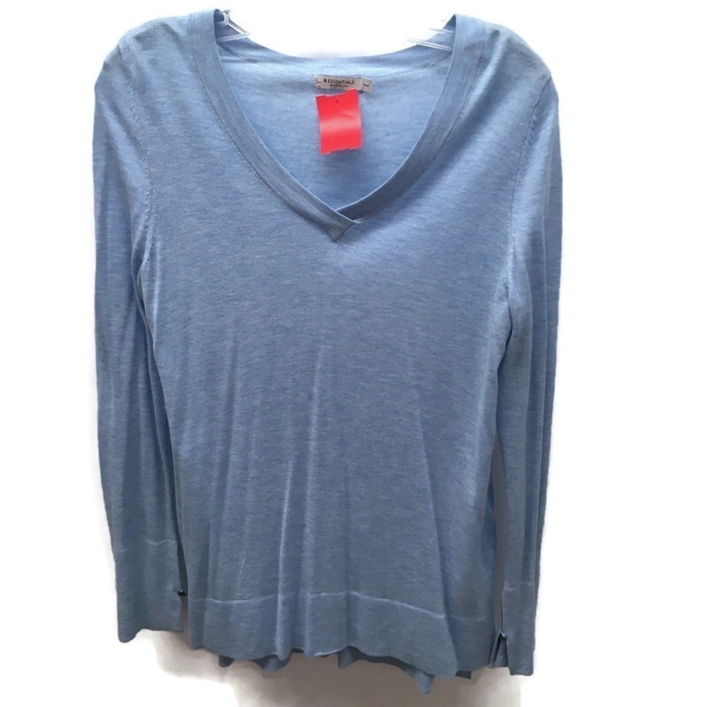 R Essentials light blue hi-lo lightweight sweater